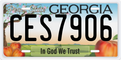 GA license plate CES7906