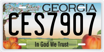 GA license plate CES7907
