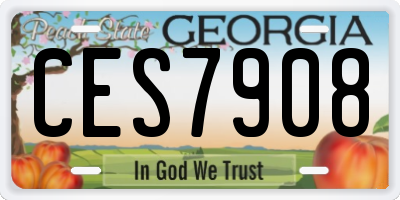 GA license plate CES7908
