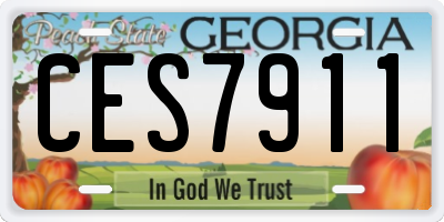 GA license plate CES7911