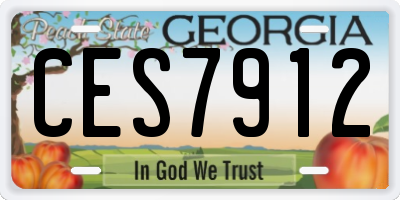 GA license plate CES7912