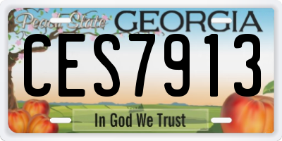 GA license plate CES7913