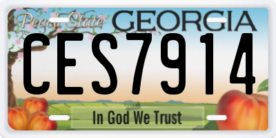 GA license plate CES7914