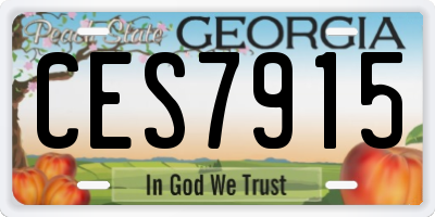 GA license plate CES7915