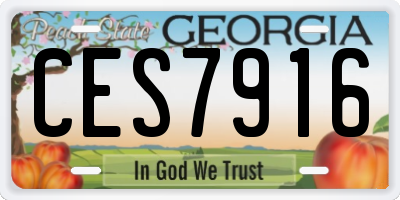 GA license plate CES7916