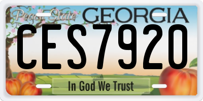 GA license plate CES7920