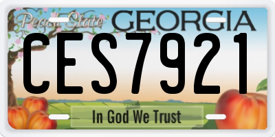 GA license plate CES7921