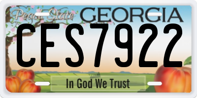 GA license plate CES7922