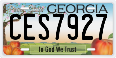 GA license plate CES7927