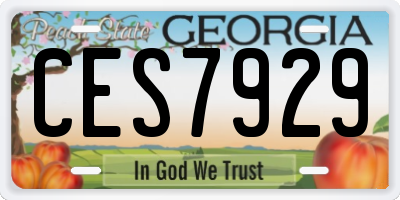 GA license plate CES7929