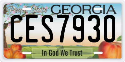 GA license plate CES7930