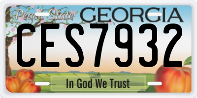 GA license plate CES7932