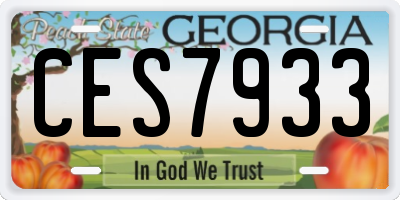 GA license plate CES7933