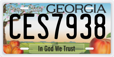 GA license plate CES7938
