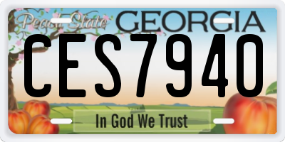 GA license plate CES7940
