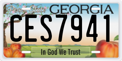 GA license plate CES7941