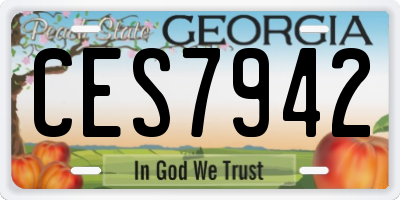 GA license plate CES7942