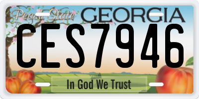 GA license plate CES7946