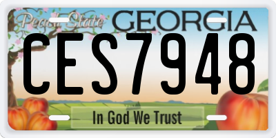 GA license plate CES7948