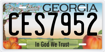GA license plate CES7952