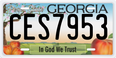 GA license plate CES7953