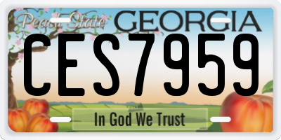 GA license plate CES7959