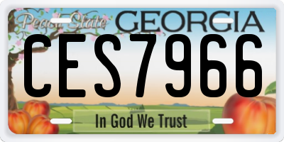 GA license plate CES7966