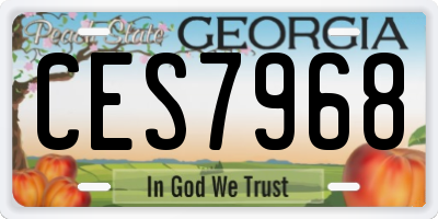GA license plate CES7968