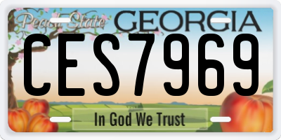 GA license plate CES7969