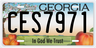 GA license plate CES7971