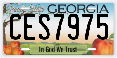 GA license plate CES7975