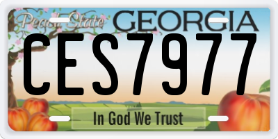 GA license plate CES7977