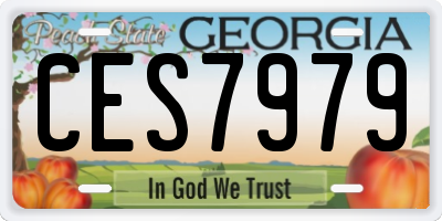 GA license plate CES7979