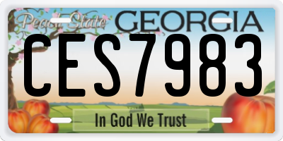GA license plate CES7983