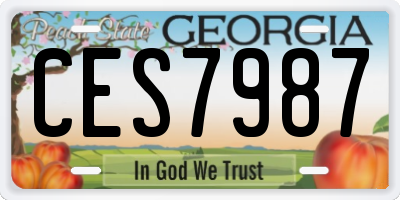 GA license plate CES7987