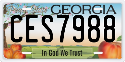 GA license plate CES7988