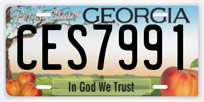GA license plate CES7991