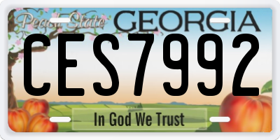 GA license plate CES7992