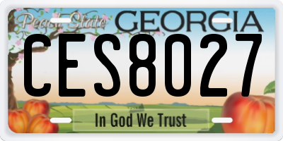 GA license plate CES8027