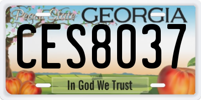 GA license plate CES8037
