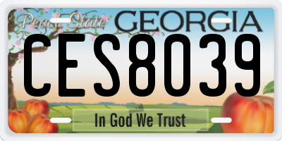 GA license plate CES8039