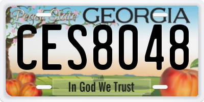 GA license plate CES8048