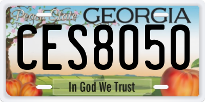 GA license plate CES8050