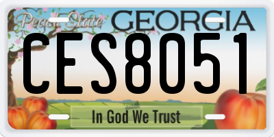GA license plate CES8051