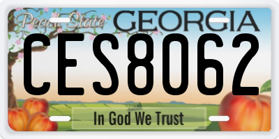 GA license plate CES8062