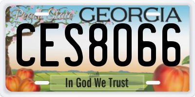 GA license plate CES8066