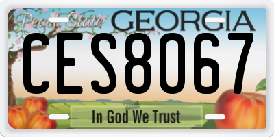 GA license plate CES8067