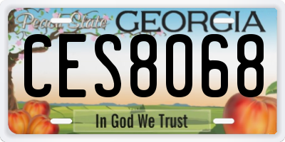 GA license plate CES8068