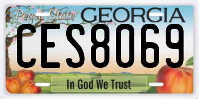 GA license plate CES8069
