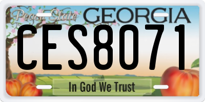 GA license plate CES8071